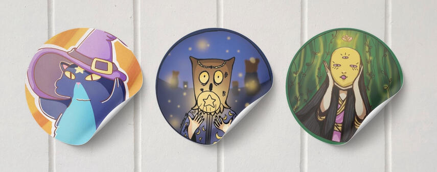 magical circular stickers